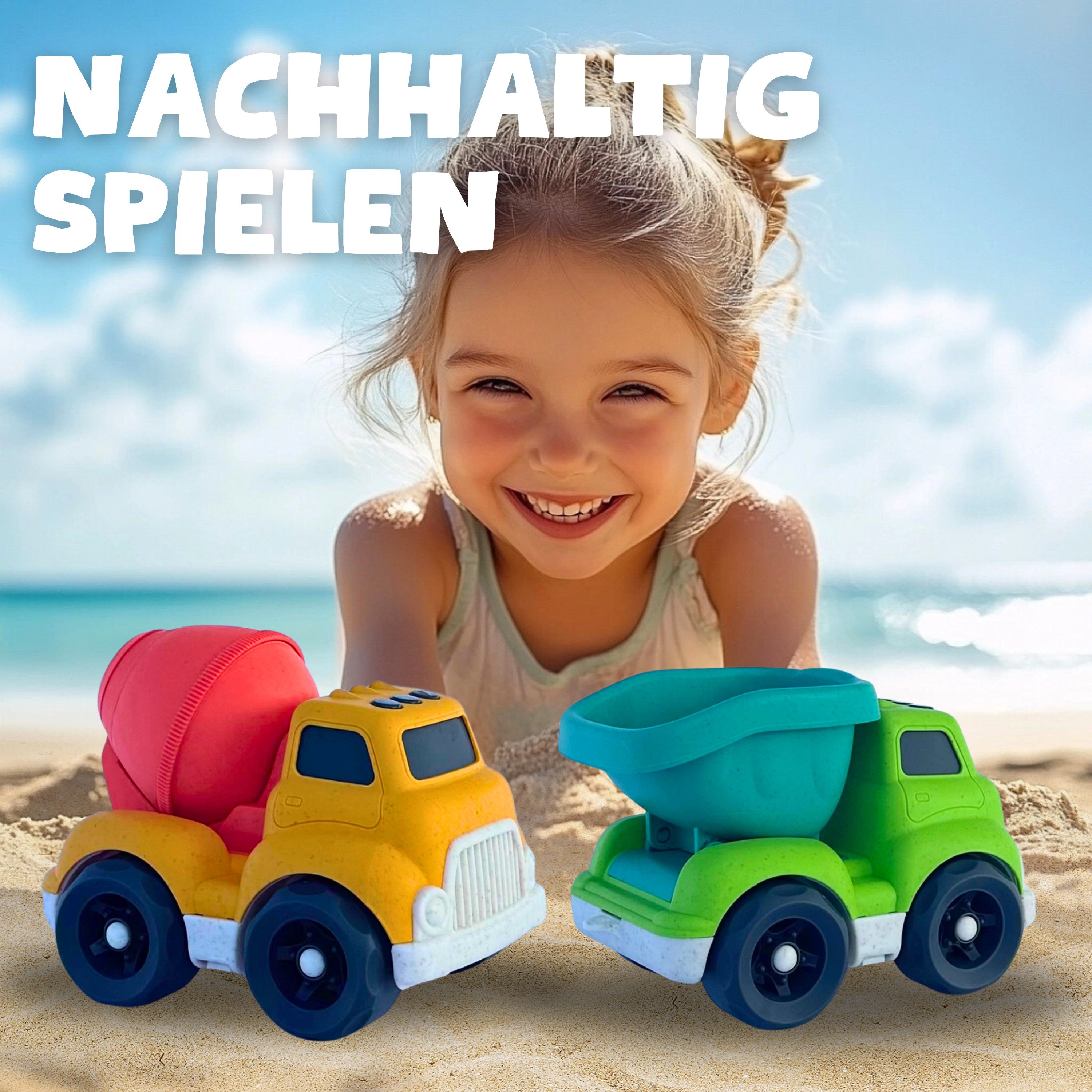 Nachhaltige Trucks aus Bioplastik – Sinnvolles Spielzeug ab 1 Jahr