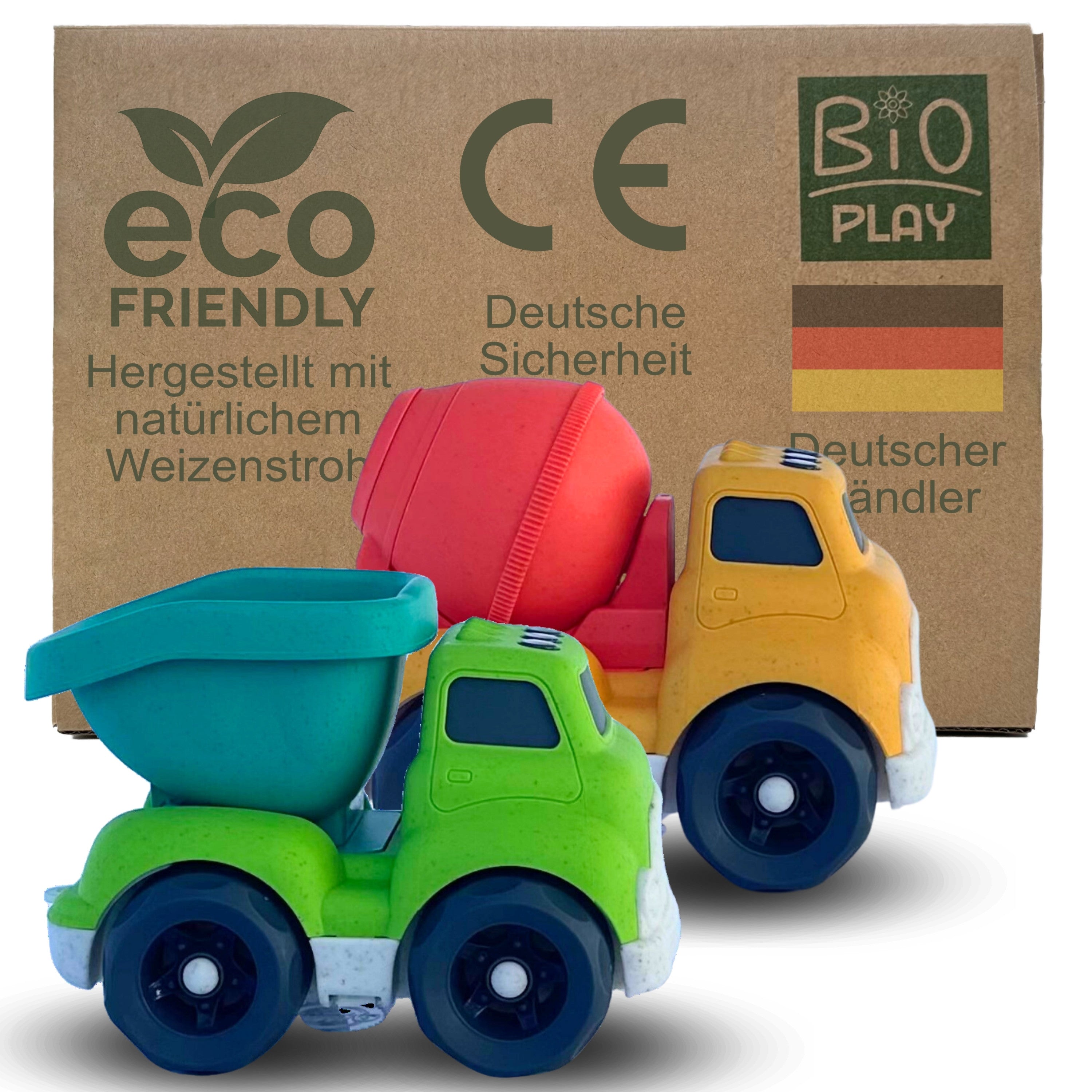 BIOPLAY® Trucks 2er-Set – Spielzeug für die Sandkiste aus Bioplastik, ideal ab 1 Jahr