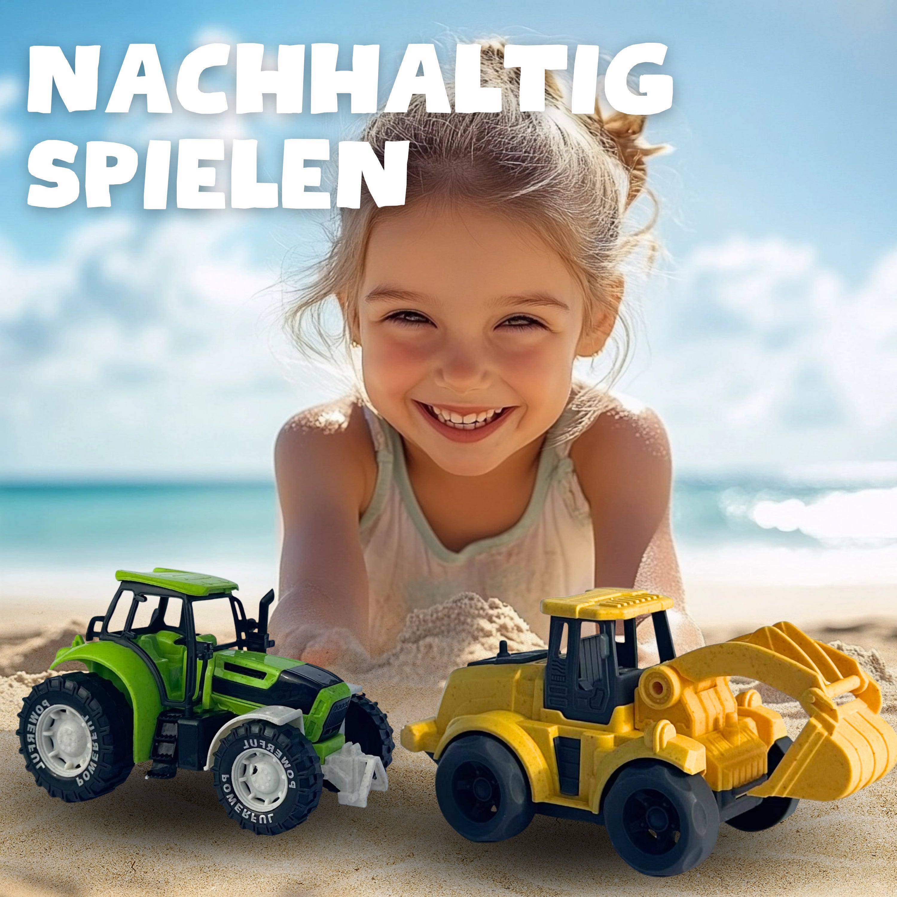 BIOPLAY®: Nachhaltig Spielen mit robusten und kindgerechten Spielzeugautos für drinnen und draußen.